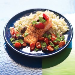 Tuscan Salmon with Rosemary Orzo