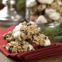 White Chocolate-Dipped Oatmeal-Cranberry Cookies