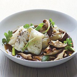 Poached Cod with Shiitakes