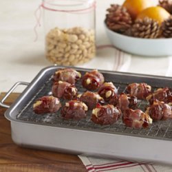 Bacon Wrapped Feta and Almond Stuffed Dates