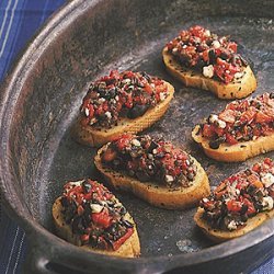 Roasted Red Pepper And Ripe Olive Crostini