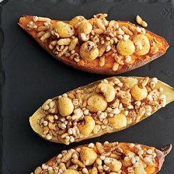 Sweet Potatoes with Curried Puffed Grains