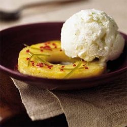 Chile-Lime Pineapple with Cardamom-Lime Ice Cream