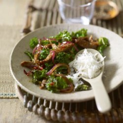 Shredded Beef Stir Fry with kale and black bean sauce