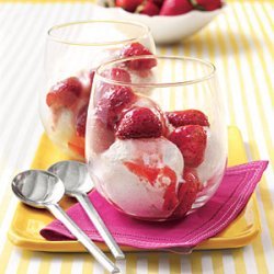 Roasted Strawberries with Ice Cream