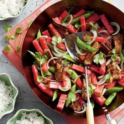 Beef-and-Watermelon Stir-fry