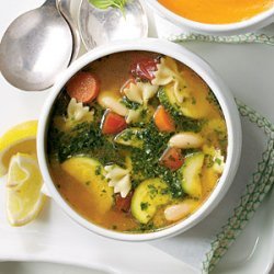 Vegetable Soup with Basil Pesto