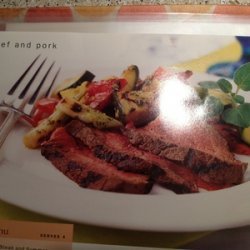 Grilled Steak and Summer Vegetables with Pesto