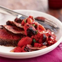 Grilled Steak with Charred Tomato Salsa