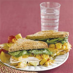 Turkey, Brie and Pear Sandwiches
