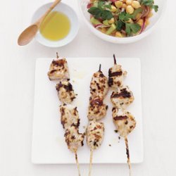 Chicken Kebabs with Chickpea Salad
