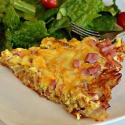 Upside-down Ham and Cheese Quiche