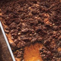Sweet Potato Pudding with Pecan and Gingersnap Topping