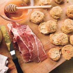 Sweet Potato Biscuits with Ham, Mustard, and Honey