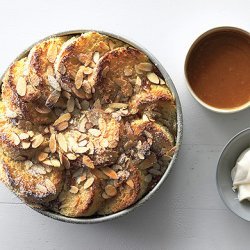 Almond Bread Pudding with Salted Caramel Sauce