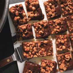 Chocolate-Dipped Hazelnut Caramel Squares