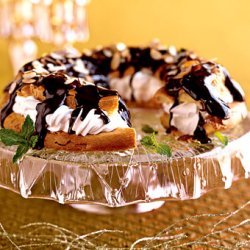 Peppermint Cream-Puff Ring with Chocolate Glaze