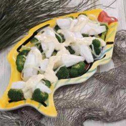 Poached Perch with Broccoli