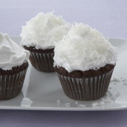 Chocolate-Almond Cupcakes with Fluffy Coconut Frosting