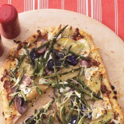 Asparagus, Fingerling Potato, and Goat Cheese Pizza