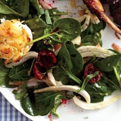 Mesclun and Cherry Salad with Warm Goat Cheese