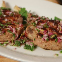 Grilled Veal Chops with Caper and Sage Sauce