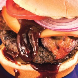 Coffee-Rubbed Cheeseburgers with Texas Barbecue Sauce