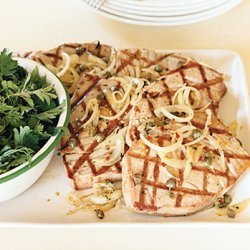 Caper-Rosemary Tuna with Herb Salad