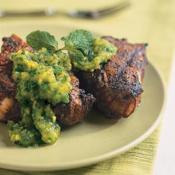 Spiced Lamb Chops with Mint-Mango Sauce