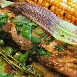 Grilled Salmon in Corn Husks