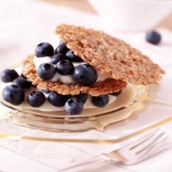 Oat Crisps with Blueberries and Crème Fraîche