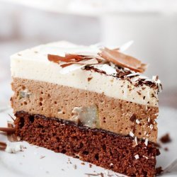 White and Milk Chocolate Mousse Cake