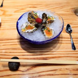 Oysters with Nobu's Three Salsas