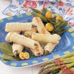 Cheesy Asparagus Sesame Rolls