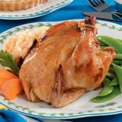 Apricot-Glazed Cornish Hens for Two