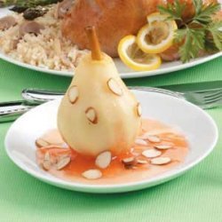 Poached Pears in Almond Sauce