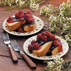 Pound Cake with Cherry Chocolate Topping