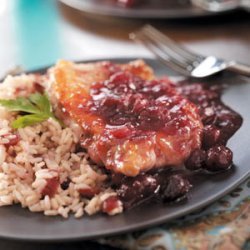 Cranberry Pork Chops with Rice