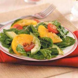 Avocado-Peach Spinach Salad