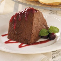 Chocolate Mousse with Cranberry Sauce