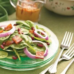 Cranberry Spinach Salad with Bacon Dressing