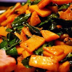 Sweet Potatoes, Apples, and Braising Greens