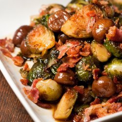 Maple Glazed Brussels Sprouts with Chestnuts