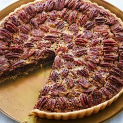 Pecan and Chocolate Tart with Bourbon Whipped Crème Fraîche