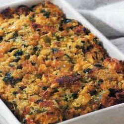 Southwest Corn Bread Stuffing with Corn and Green Chilies