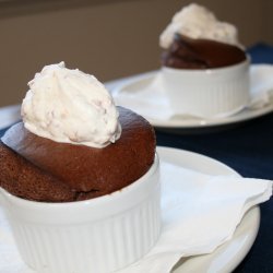 Milk Chocolate Soufflés with Nougat Whip