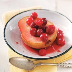 Pears and Cranberries Poached in Wine