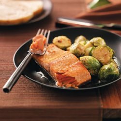 Glazed Salmon with Brussels Sprouts for Two