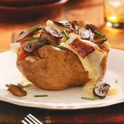 Bacon, Cremini & Brie Potatoes for Two