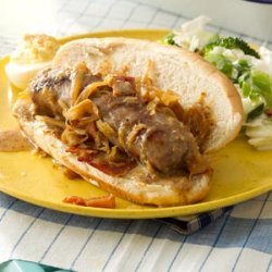 Grilled Beer Brats with Kraut